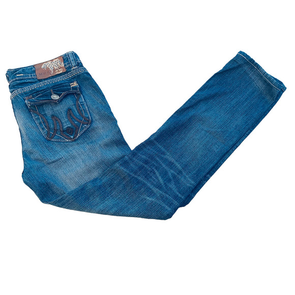 Mek DNM Men's Buckle Flap St Petersburg Cigarette Stretch Dark Wash Jeans 30x34 - Picture 3 of 13